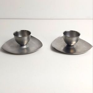 Vintage pair Stainless Steel egg holders